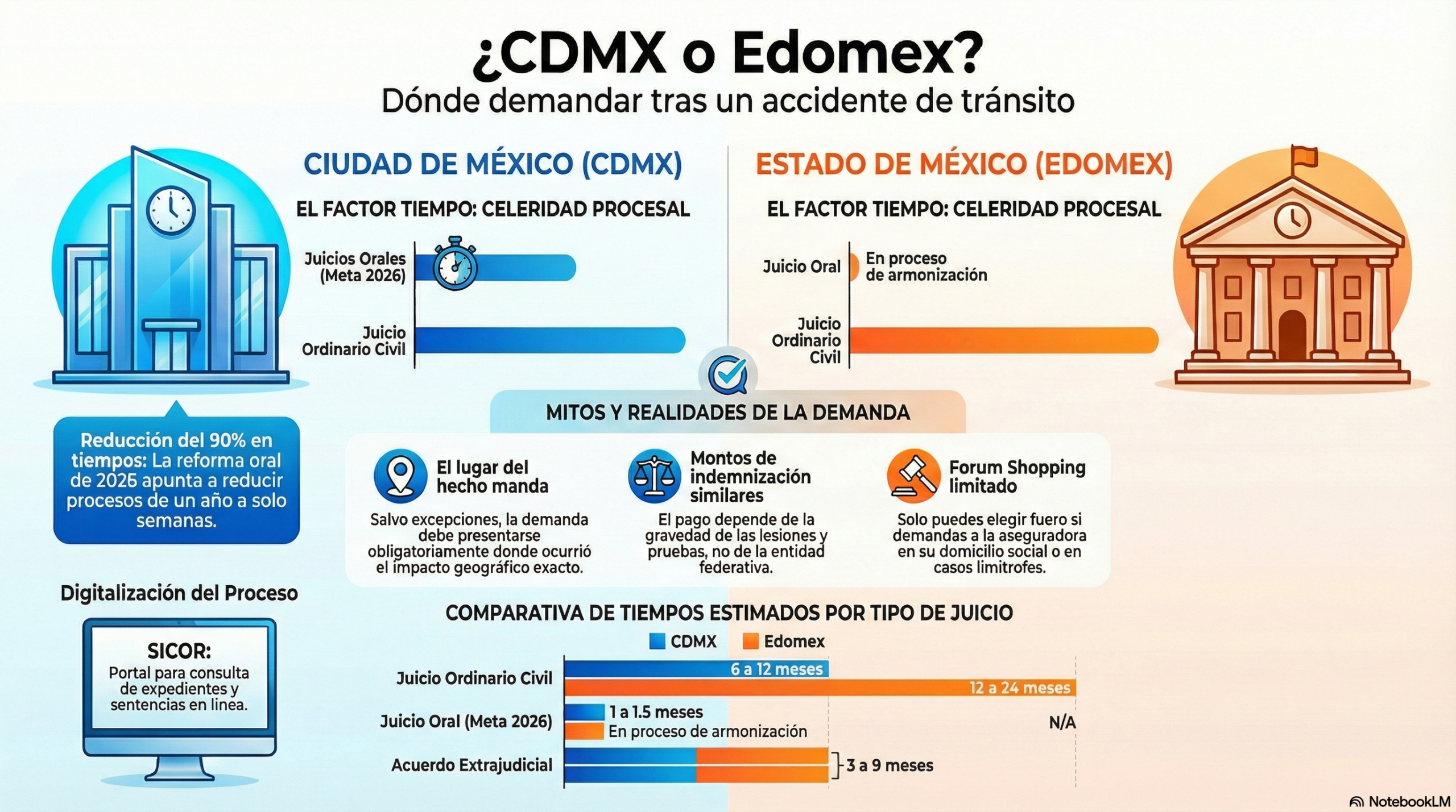 Abogado de accidentes en CDMX vs. Estado de México: Dónde te conviene demandar y por qué
