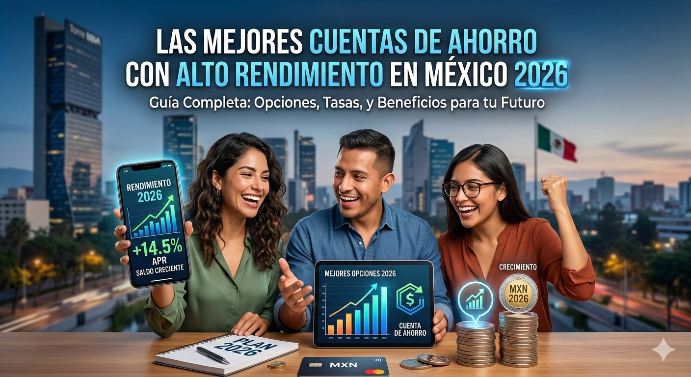 Mejores cuentas de ahorro con rendimiento en 2026 en México
