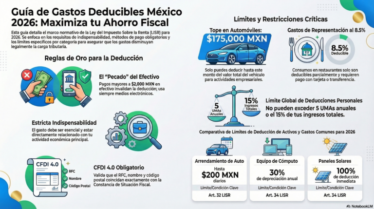 Gastos Deducibles para Empresas y Personas Físicas con Actividad Empresarial en México 2026: Guía Completa SAT
