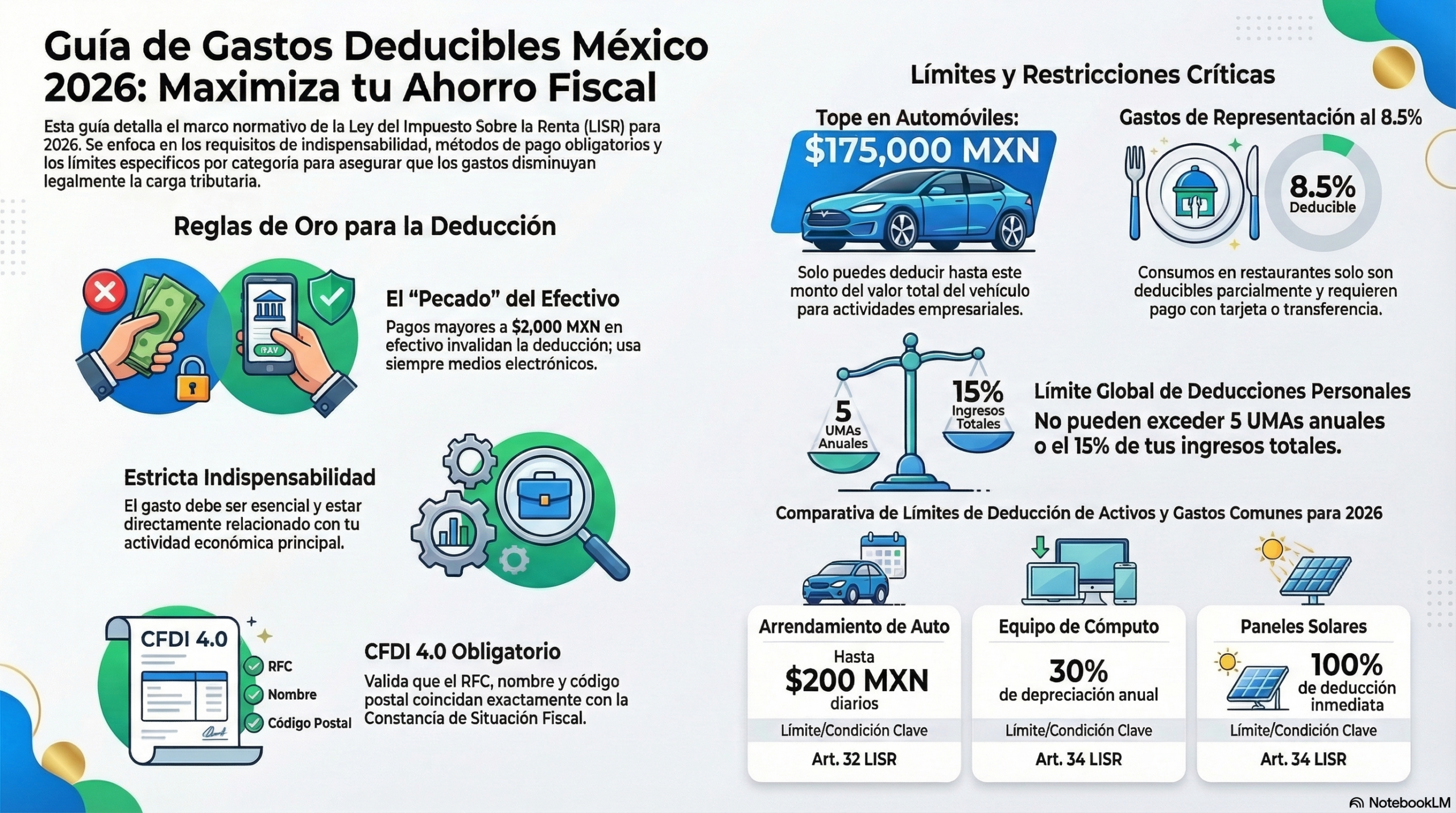 Gastos Deducibles para Empresas y Personas Físicas con Actividad Empresarial en México 2026 Guía Completa SAT