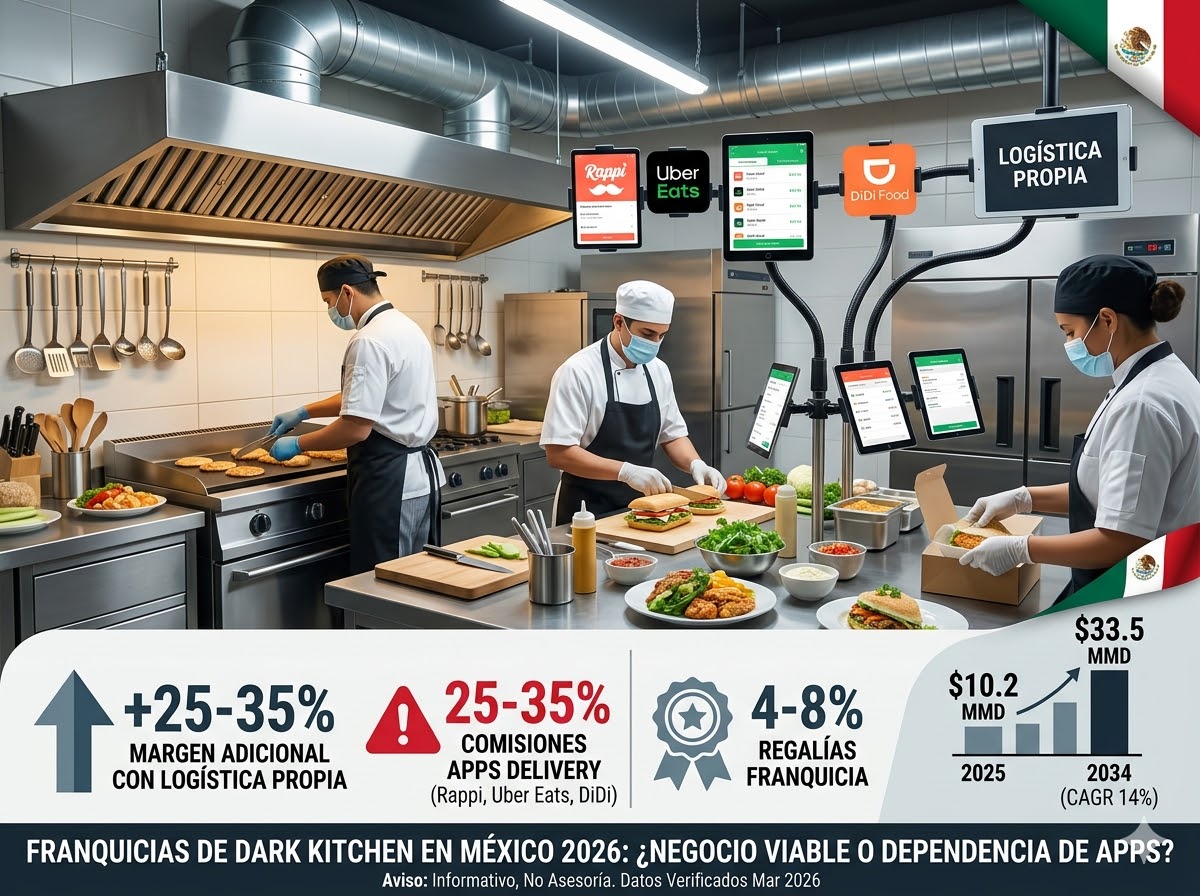 ¿Es negocio adquirir una franquicia de Dark Kitchen en ciudades secundarias en 2026?
